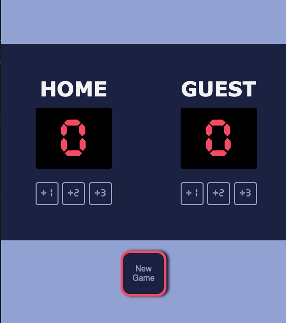screenshot of basketball-scoreboard javascript project